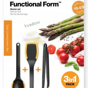 FISKARS TÁLALÓ SZETT SZILIKON KANÁL+SPATULA+CSIPESZ