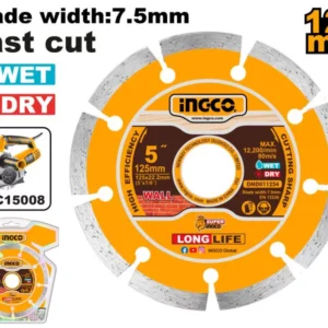 INGCO Gyémánt vágókorong 125 x 7,5 x 22,2 mm szegmentált