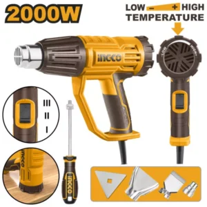 INGCO Hőlégfúvó 550°C 2000 W + tartozékok
