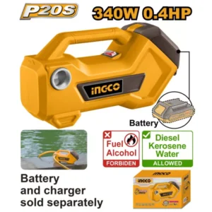INGCO Akkus víz- és olajszivattyú 3/4" 20 V (akku és töltő nélkül)