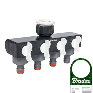 Bradas WHITE LINE WL-3033 négyutas elosztó elzárókkal 1" – 3/4"