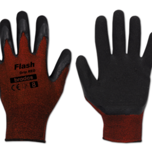 Védőkesztyű FLASH GRIP RED, latexhabos, 6-os méret – Bradas