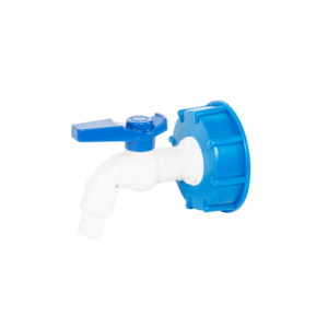 IBC csatlakozószett: kék S60x6 anya + 3/4" csap, 16 mm-es tömlőcsonkkal – Bradas IBCS60-KP3412