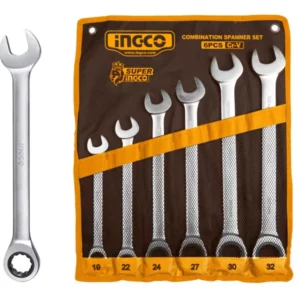INGCO Racsnis csillag-villáskulcs készlet 6 részes 19-32 mm CrV