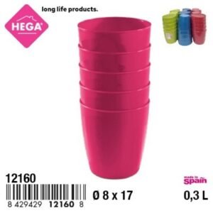 Hega Hogar kemping pohár Madeira 0,3 l, 5 db-os csomag (12160)