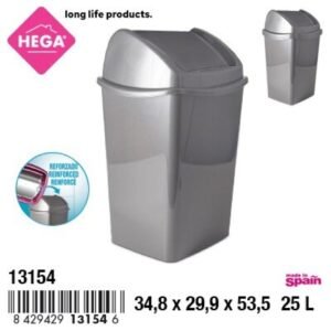 Hega Hogar billenőfedeles szögletes szemetes Segre 25 l (13154)