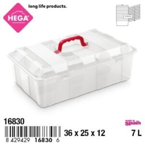 Hega Hogar szögletes tárolódoboz fogantyúval Hamburgo 7 l (16830)