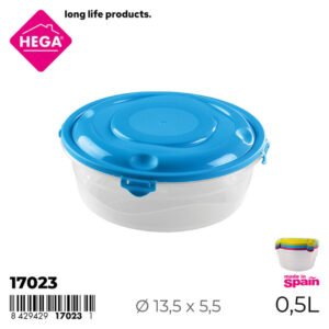 Hega Hogar kerek tárolóedény fedővel Moscu 0,5 l (17023)