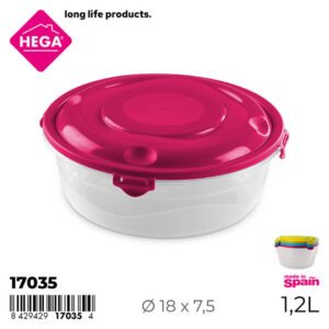 Hega Hogar kerek tárolóedény fedővel Moscu 1,2 l (17035)