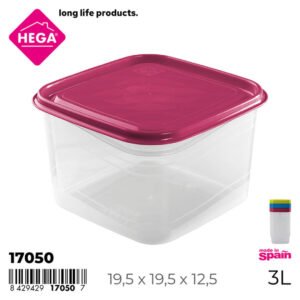 Hega Hogar szögletes ételtároló doboz Palermo 3 l (17050)