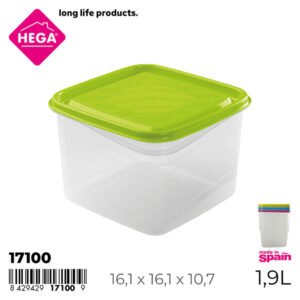 Hega Hogar szögletes ételtároló doboz Palermo 1,9 l (17100)