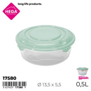 Hega Hogar kerek tárolóedény fedővel Moscu 0,5 l (17580)