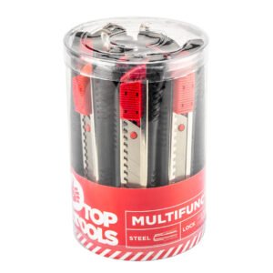 Top Tools tördelhető pengés kés 18 mm, 12 db-os készlet tubusban 17B528-12