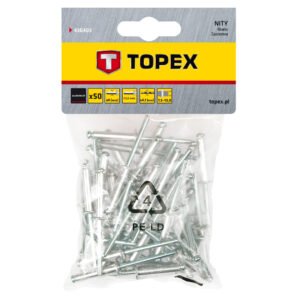 Topex alumínium popszegecs 4,0 x 12,5 mm, 50 db 43E403