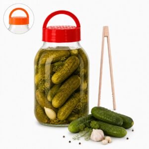 Befőttesüveg 4 l, műanyag tetővel és csipesszel