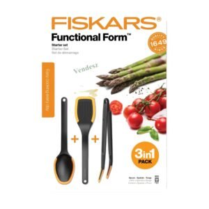 Fiskars Functional Form szilikonos tálalószett, 3 részes (kanál, spatula, csipesz) – 1027306