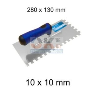 Fogazott glettvas 10 x 10 mm, 280 x 130 mm, soft nyéllel (Bautool)
