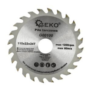 GEKO keményfém lapkás (widia) fűrésztárcsa fához 115 x 22 mm, 24 fogú (G00100)
