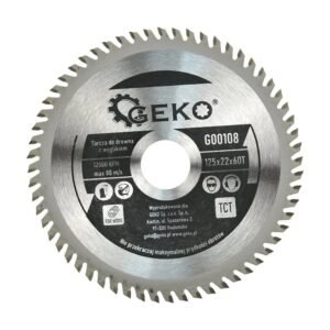 GEKO keményfém lapkás (widia) fűrésztárcsa fához 125 x 22 mm, 60 fogú (G00108)