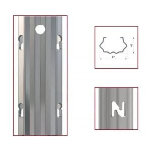 Horganyzott közoszlop 66x42, 1,5 mm, belső fül