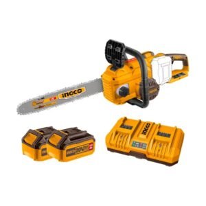 INGCO Akkus láncfűrész 400 mm szénkefe nélküli 2 x 20 V (2 x 4,0 Ah akku + töltő)