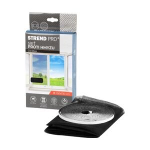 Szúnyogháló ablakra 150 × 130 cm, fekete, tépőzárral – Strend Pro FlyScreen2