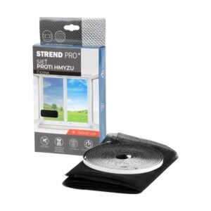Szúnyogháló ablakra 150 × 90 cm, fekete, tépőzárral – Strend Pro FlyScreen2