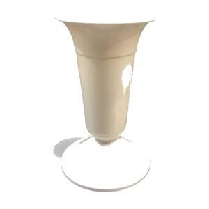 Temetői virágváza 30 cm, fehér, beton nehezékkel