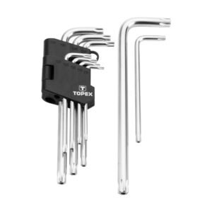 Topex Torx kulcs készlet T10-T50, 9 részes, furatos 35D961