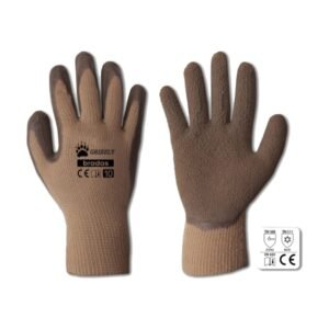 Védőkesztyű GRIZZLY, bélelt, latexhabos, 9-es méret – Bradas
