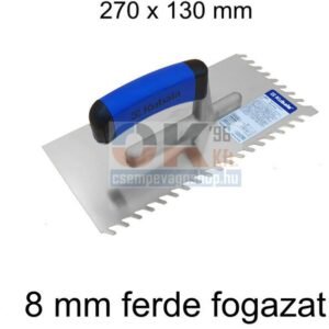 Fogazott glettvas 10 mm, gumis nyéllel