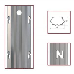 Horganyzott közoszlop 66x42, 1,5 mm, belső fül