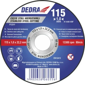 Dedra F13311 vágókorong rozsdamentes acélra 115x1,0x22,2 mm