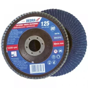 Lamellás csiszolótárcsa 125 × 22,2 mm, P60, cirkónium – Dedra