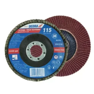 Lamellás csiszolótárcsa 125 × 22,2 mm, P40, elektrokorund / szilícium-karbid – Dedra