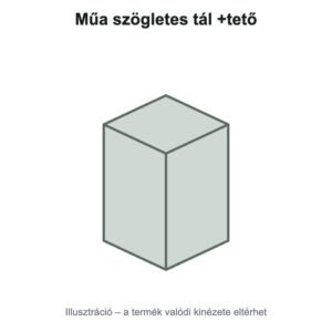 Műa szögletes tál +tető