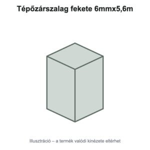 Tépőzárszalag fekete 6mmx5,6m
