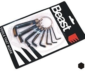 BEAST imbuszkulcs készlet 2–10 mm, 8 részes, akasztógyűrűvel (320080)