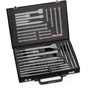 Kreator SDS Plus fúró- és vésőkészlet 17 részes, fém kofferben KRT012801