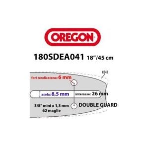 Oregon láncvezető 45 cm (18"), 3/8" LP – 1,3 mm, 62 szem, Husqvarna