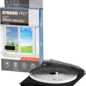 Szúnyogháló ablakra 150 × 90 cm, fekete, tépőzárral – Strend Pro FlyScreen2