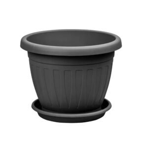 Venezia virágcserép alátéttel 45 cm, antracit